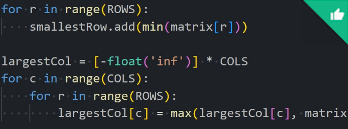 Lucky Numbers in a Matrix