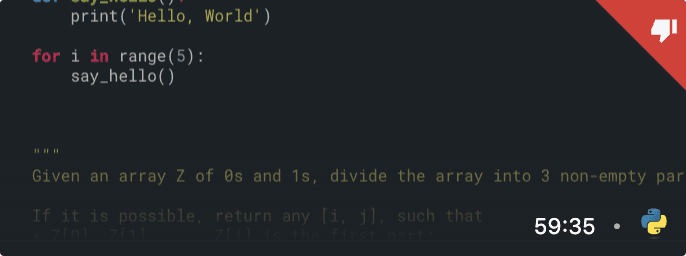 Binary array partition